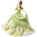 Green fine bone china princess figurine in flowing gown with floral details