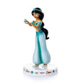 Aquamarine fine bone china girl figurine in teal dress holding blue crystal