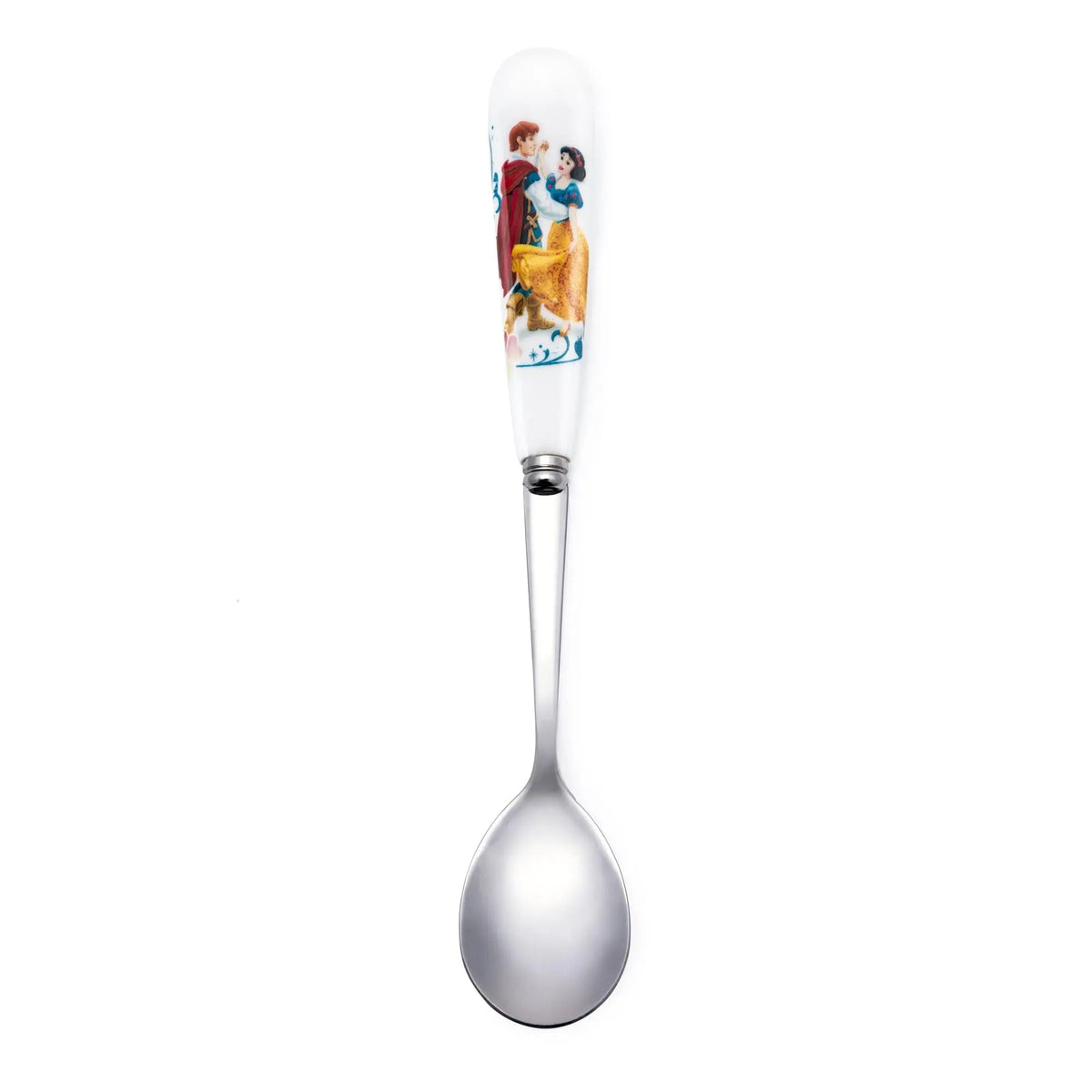 Fine bone china wedding spoon with princess illustration and blue floral accents