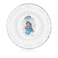 Fine bone china plate with Jasmine character art and floral geometric border