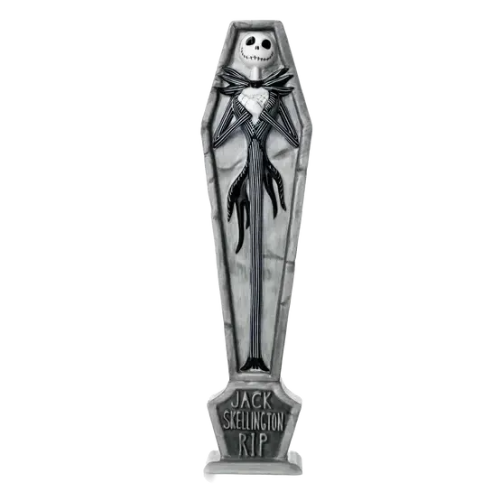 Fine bone china Jack Skellington figurine, coffin-shaped with skull head