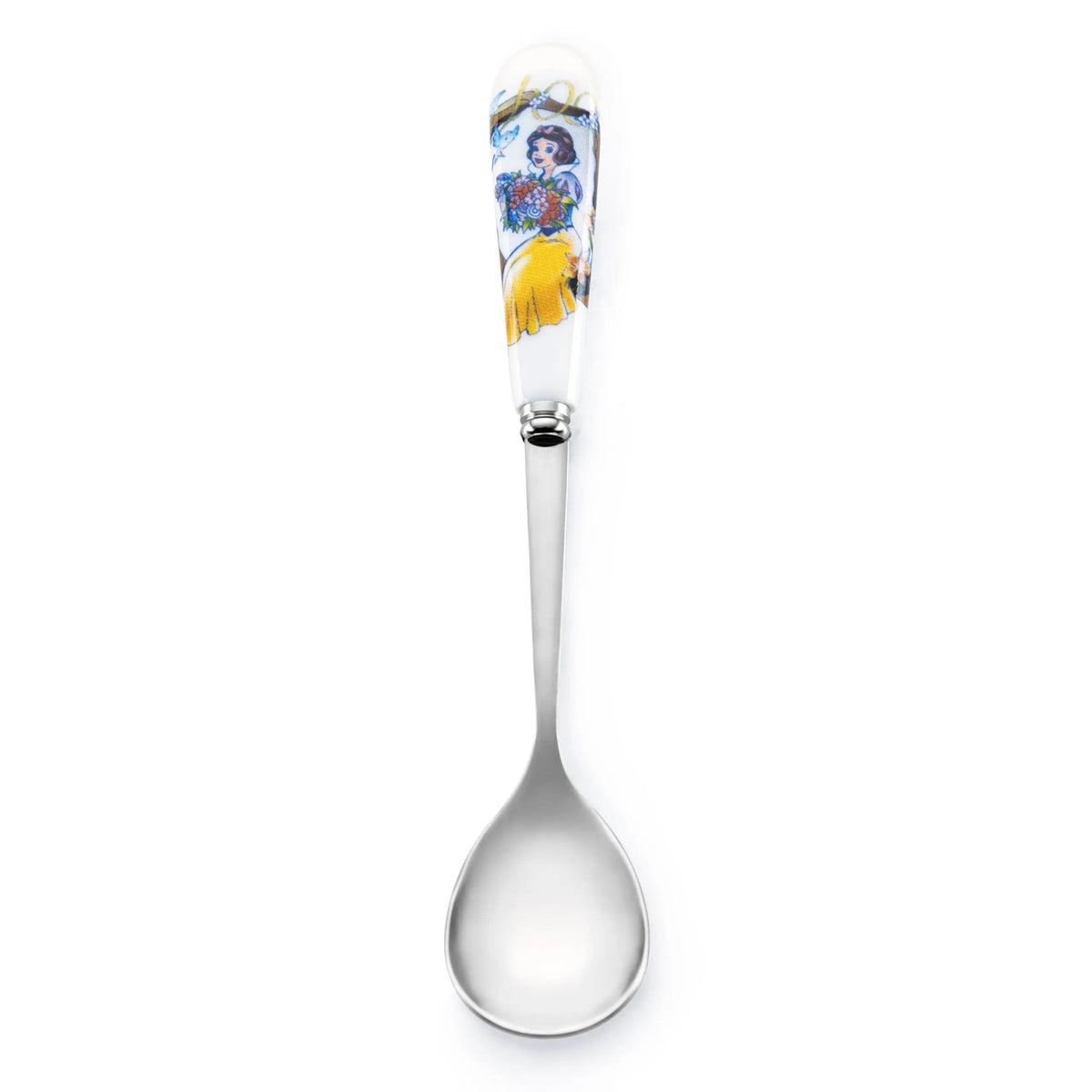 Fine bone china Snow White anniversary spoon, white with gold detail and character art
