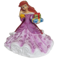 Ariel Christmas fine bone china figure of Ariel in purple gown holding wrapped gifts