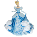 Cinderella fine bone china figurine in blue gown with white swirl skirt and ornate base