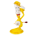 Fine bone china candlestick figurine, yellow and white sailor-hat style