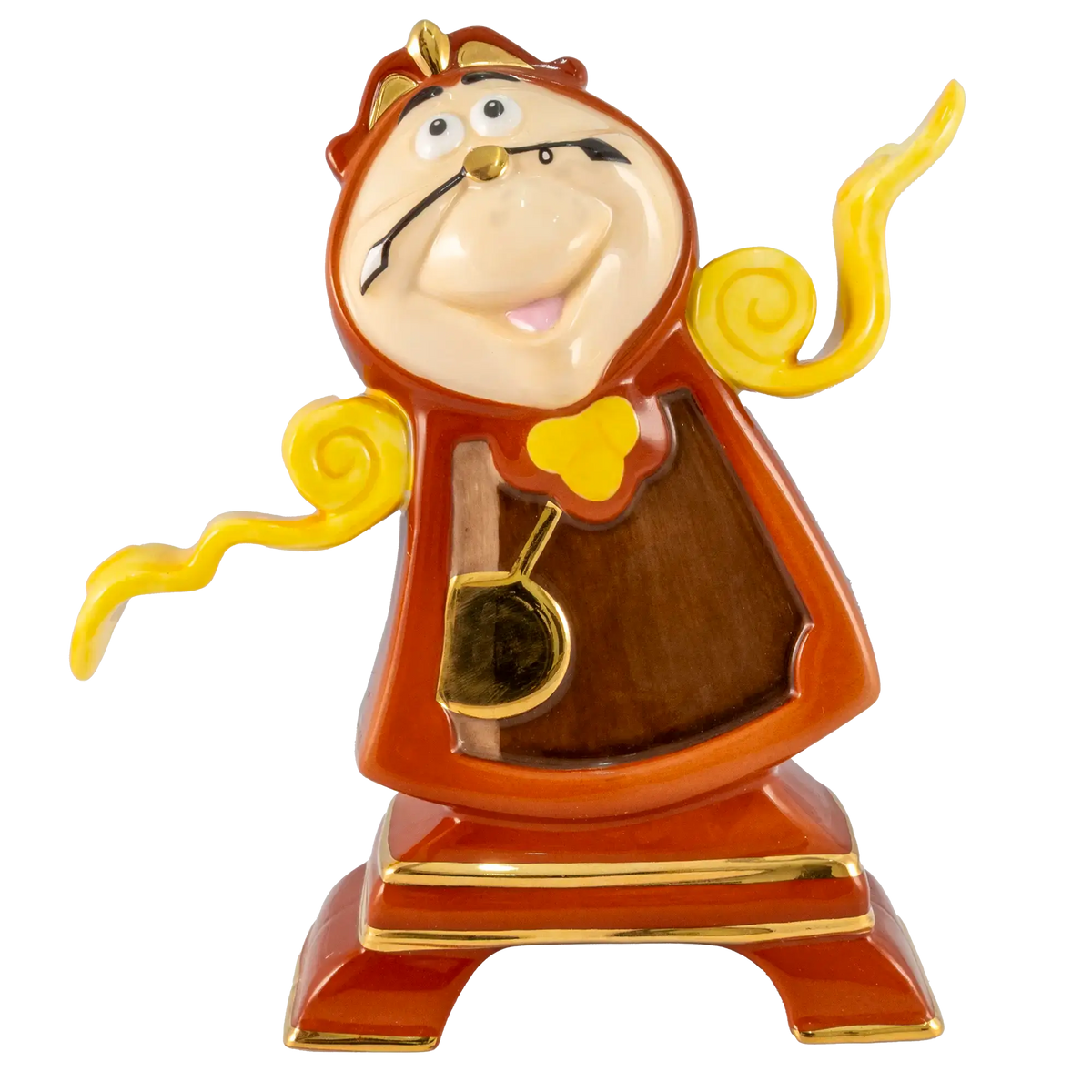 Fine bone china character figurine, orange-brown coat with yellow swirl arms