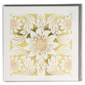 Decorative fine bone china floral card with white daisies and gold accents