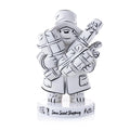 Paddington fine bone china figurine in sketch style, wearing coat and hat, holding parcels