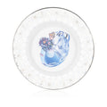 Decorative fine bone china anniversary plate with Cinderella blue dress and floral detail