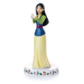 Fine bone china figurine front view in green and blue outfit holding a crystal