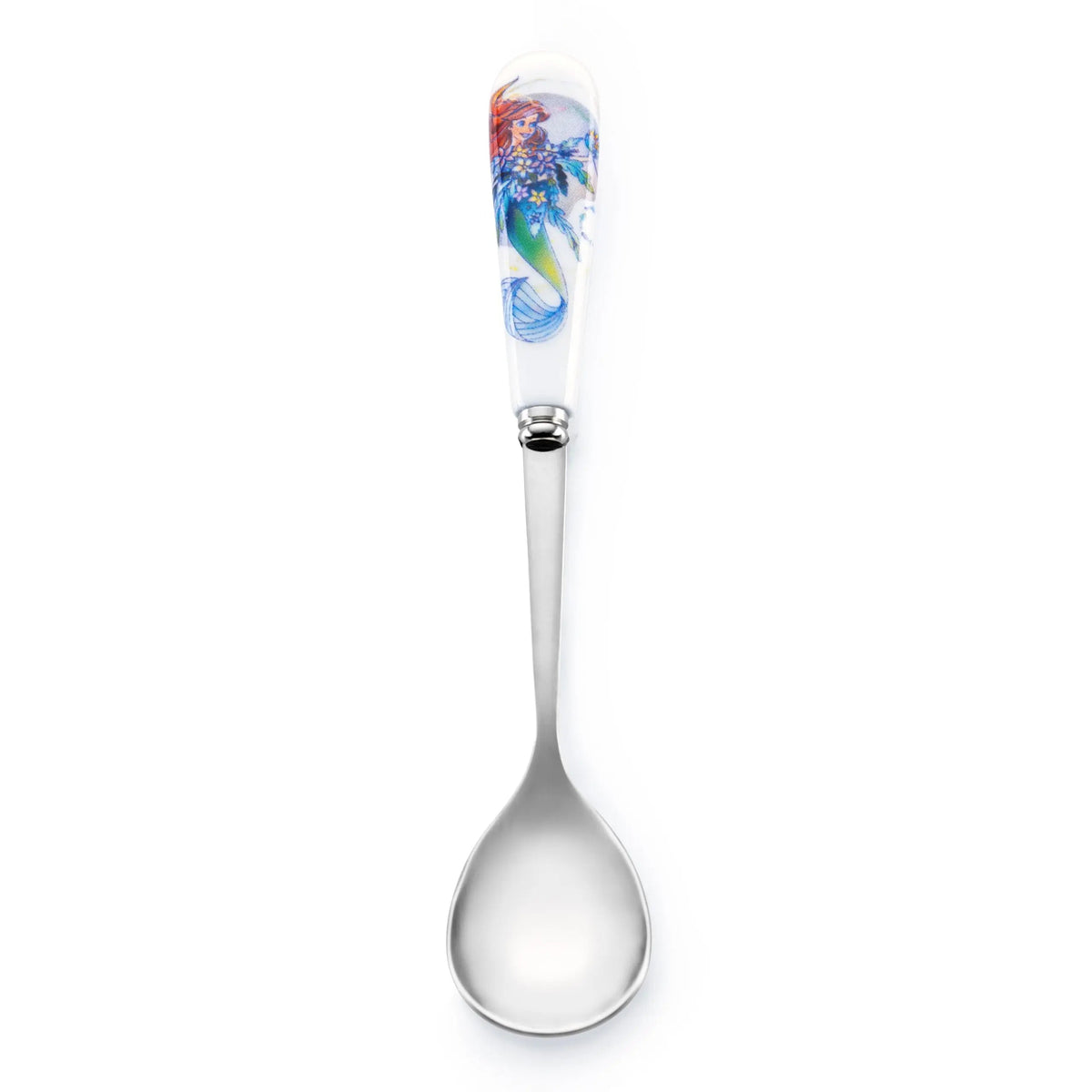 Fine bone china serving spoon with Ariel-style mermaid floral decal