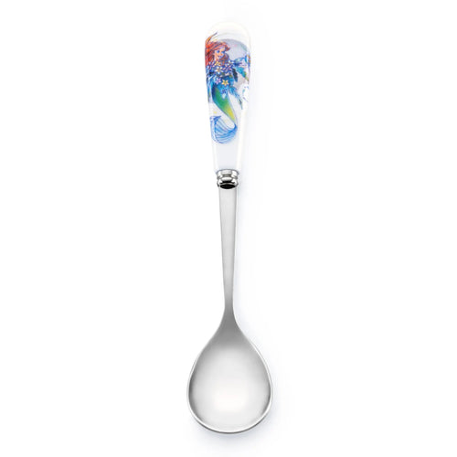 Fine bone china serving spoon with Ariel-style mermaid floral decal