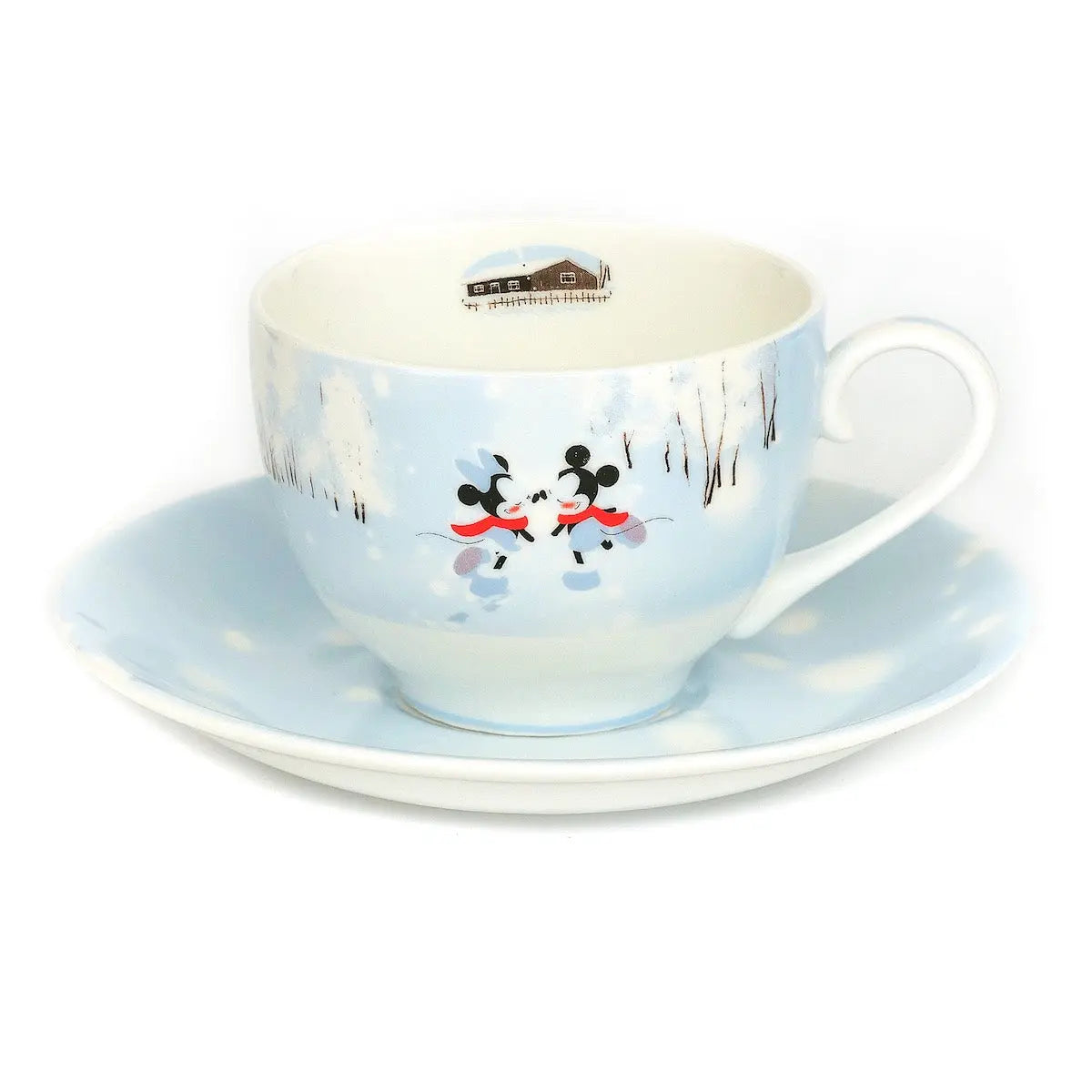 Blue Mickey & Minnie fine bone china winter cup and saucer set